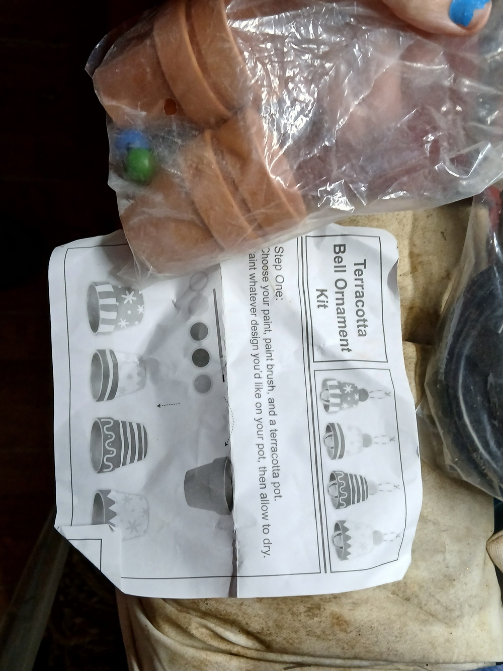 Terracotta Bell Ornament Kit- Pots And Beads Only